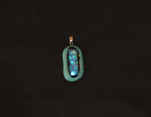 Blue Pendant with Honeycomb Design