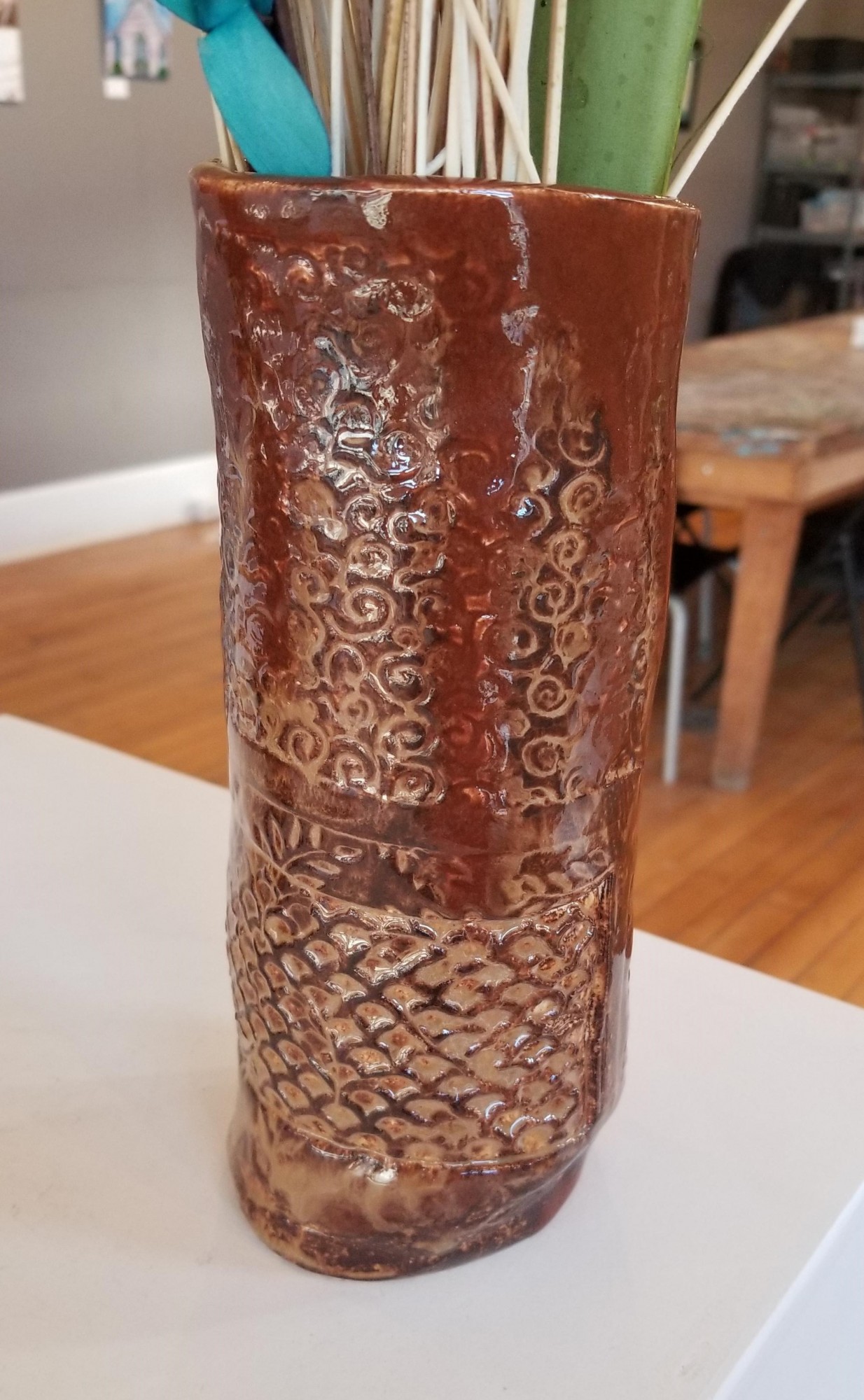Stamped Flower Vase