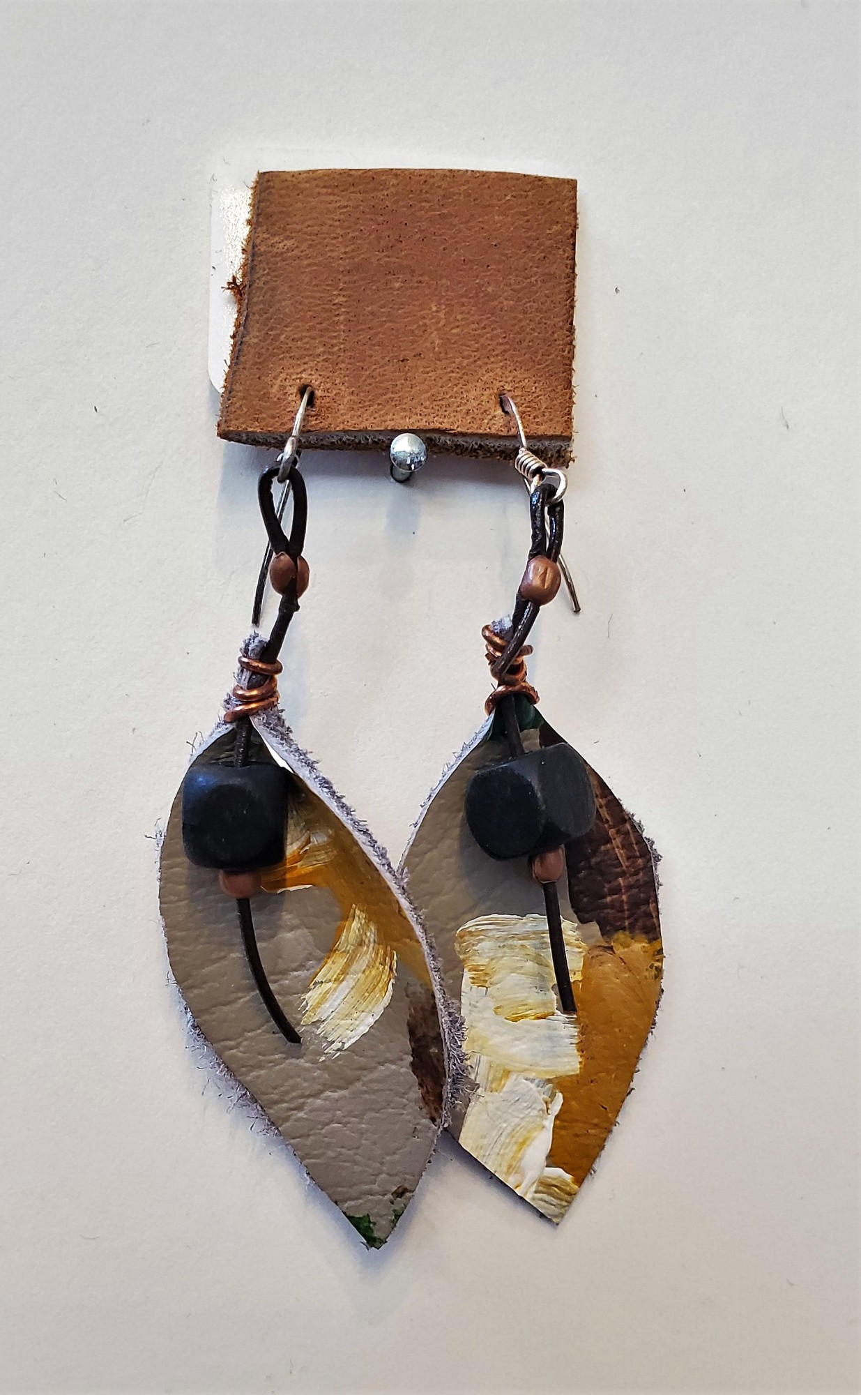 Painted Leather Earrings