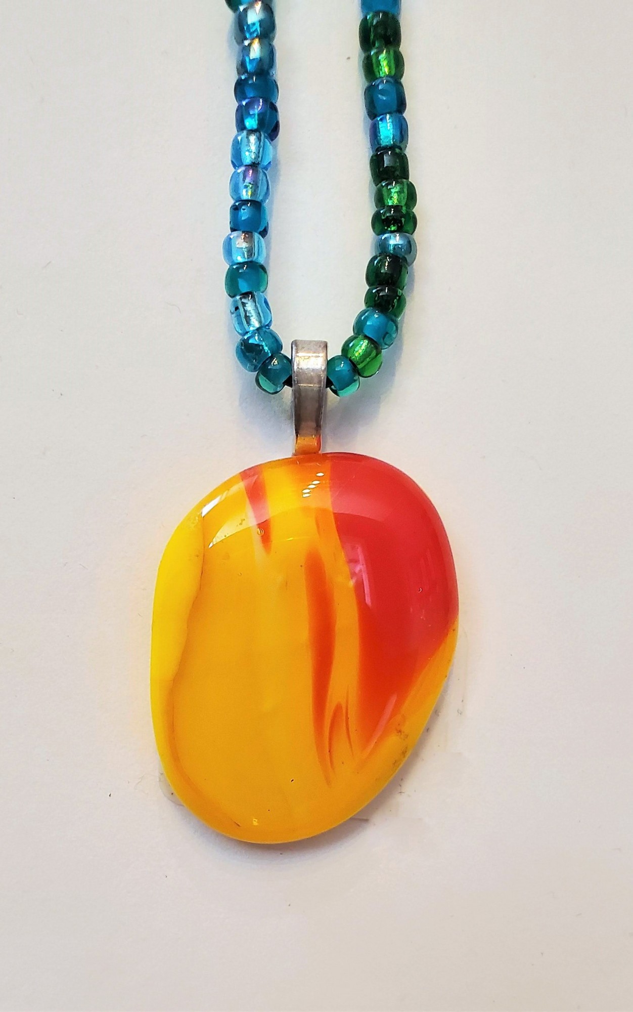 Fused Glass Pendant Necklace